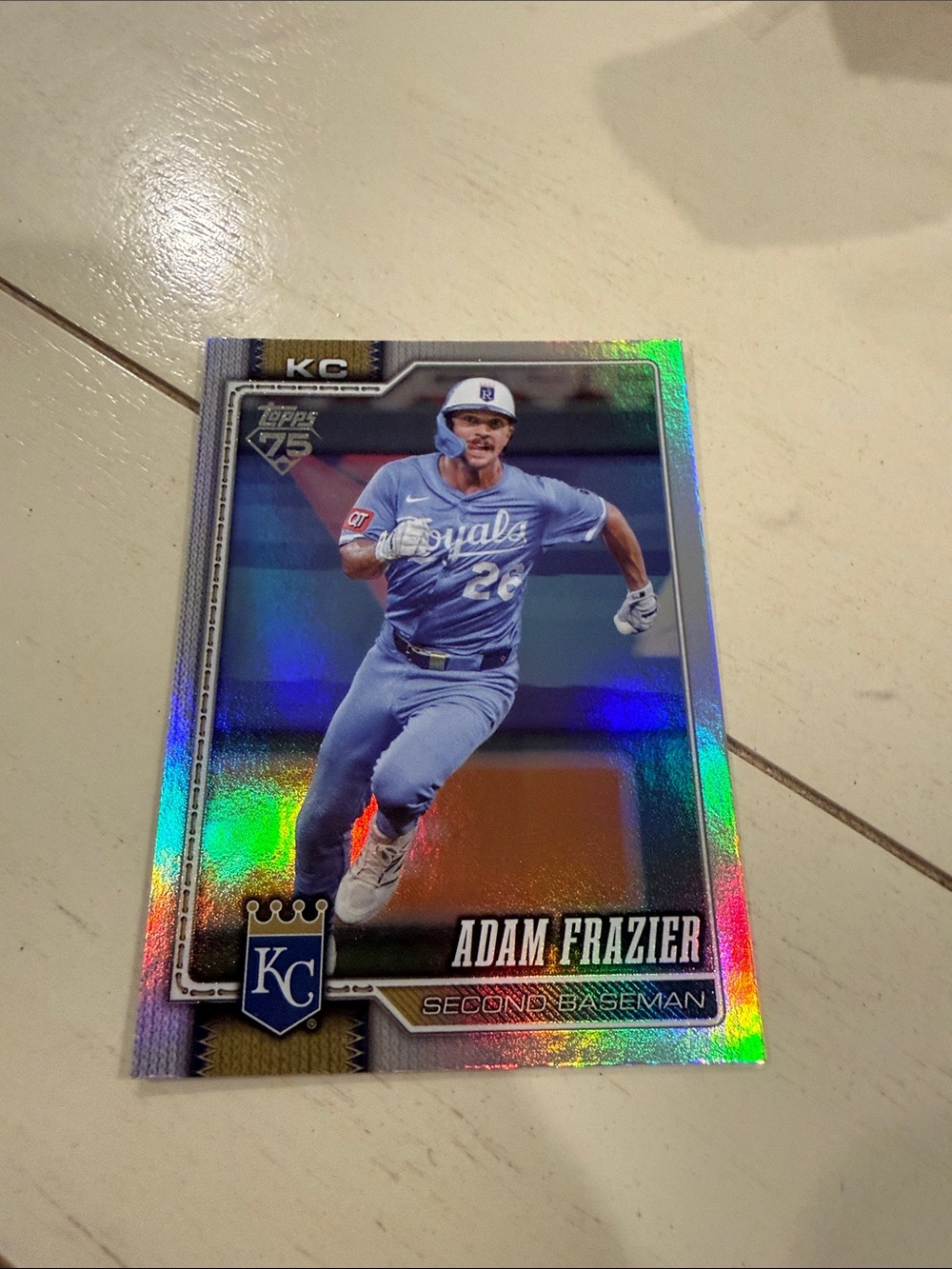 Topps 2025 Adam Frazier Royals Card - Light Blue and White